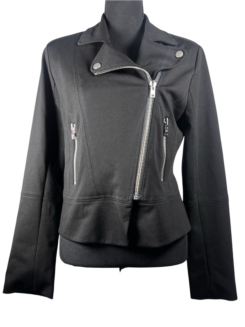 NWT Evereve Lena Black Moto Jacket, Size Small